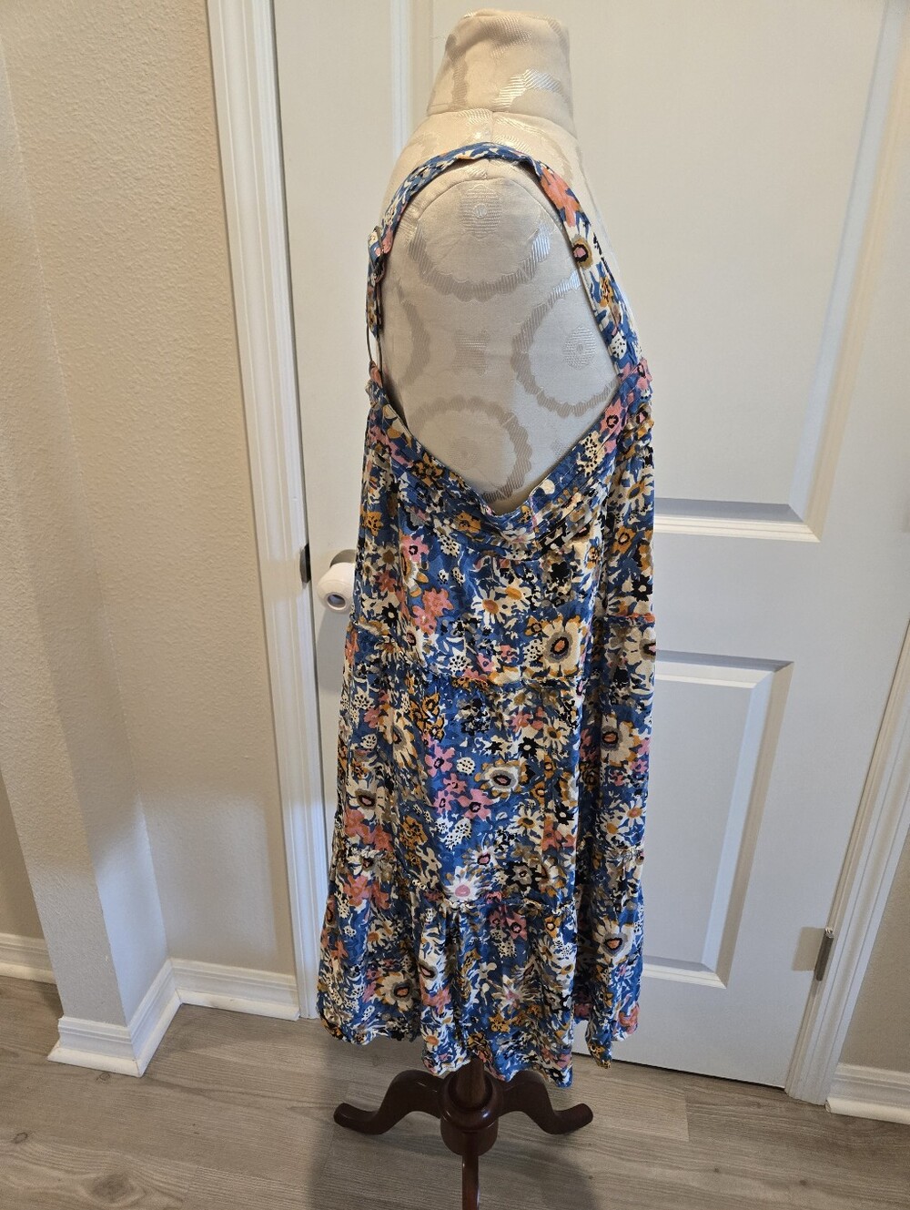 Natural Life Blue Floral Sundress with Yellow & Pink Accents, Size XL - Picture 9 of 9